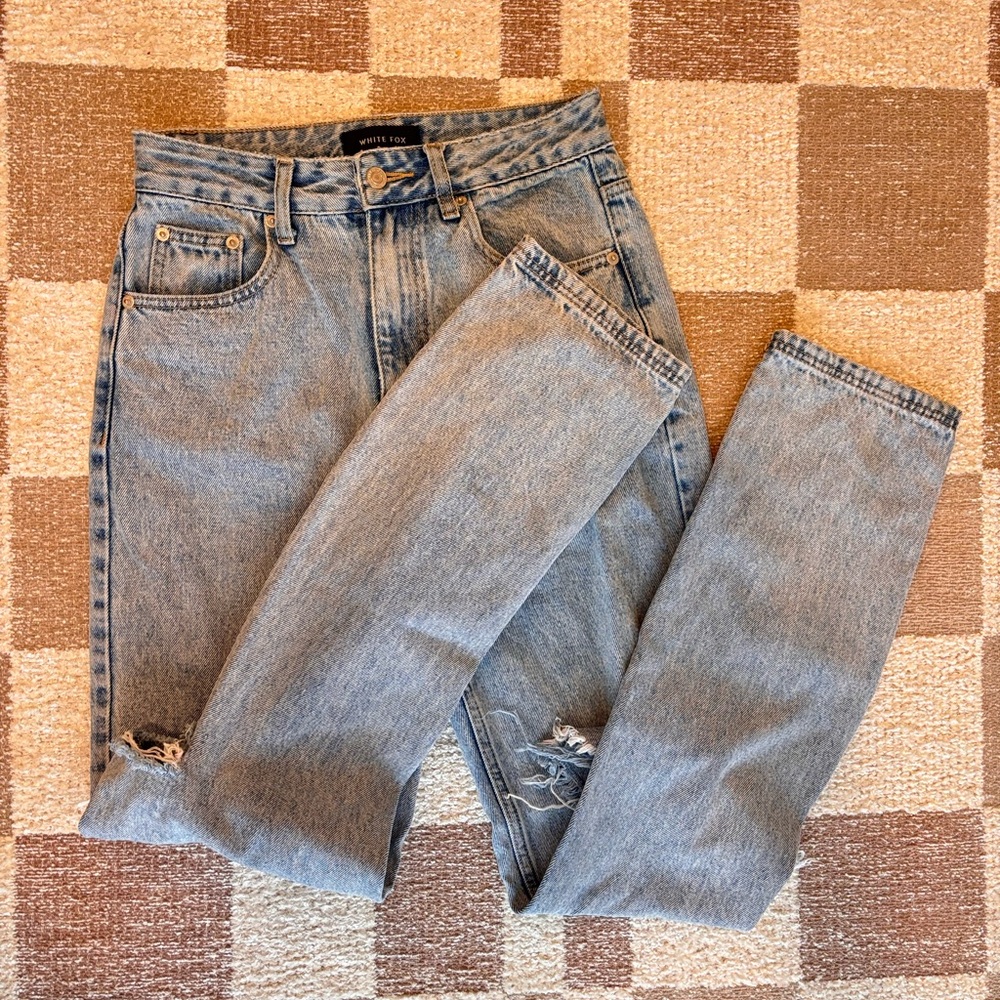 White Fox Boutique Light Blue Straight Jeans